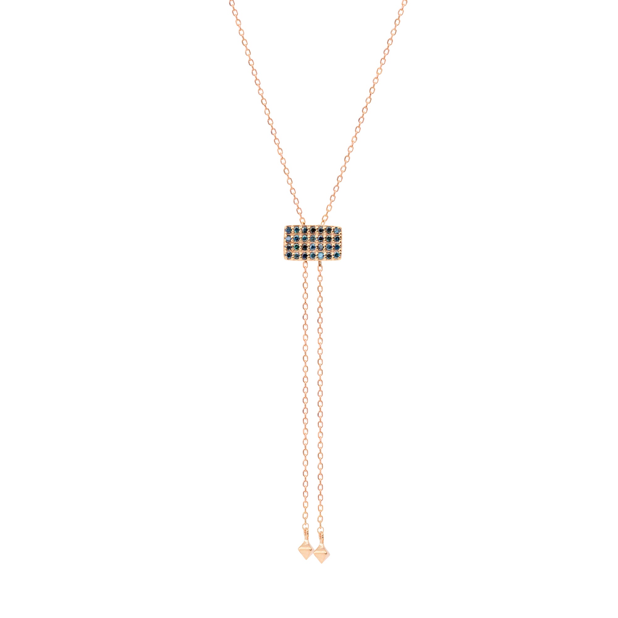 Diamond 14K Geometric Lariat Necklace