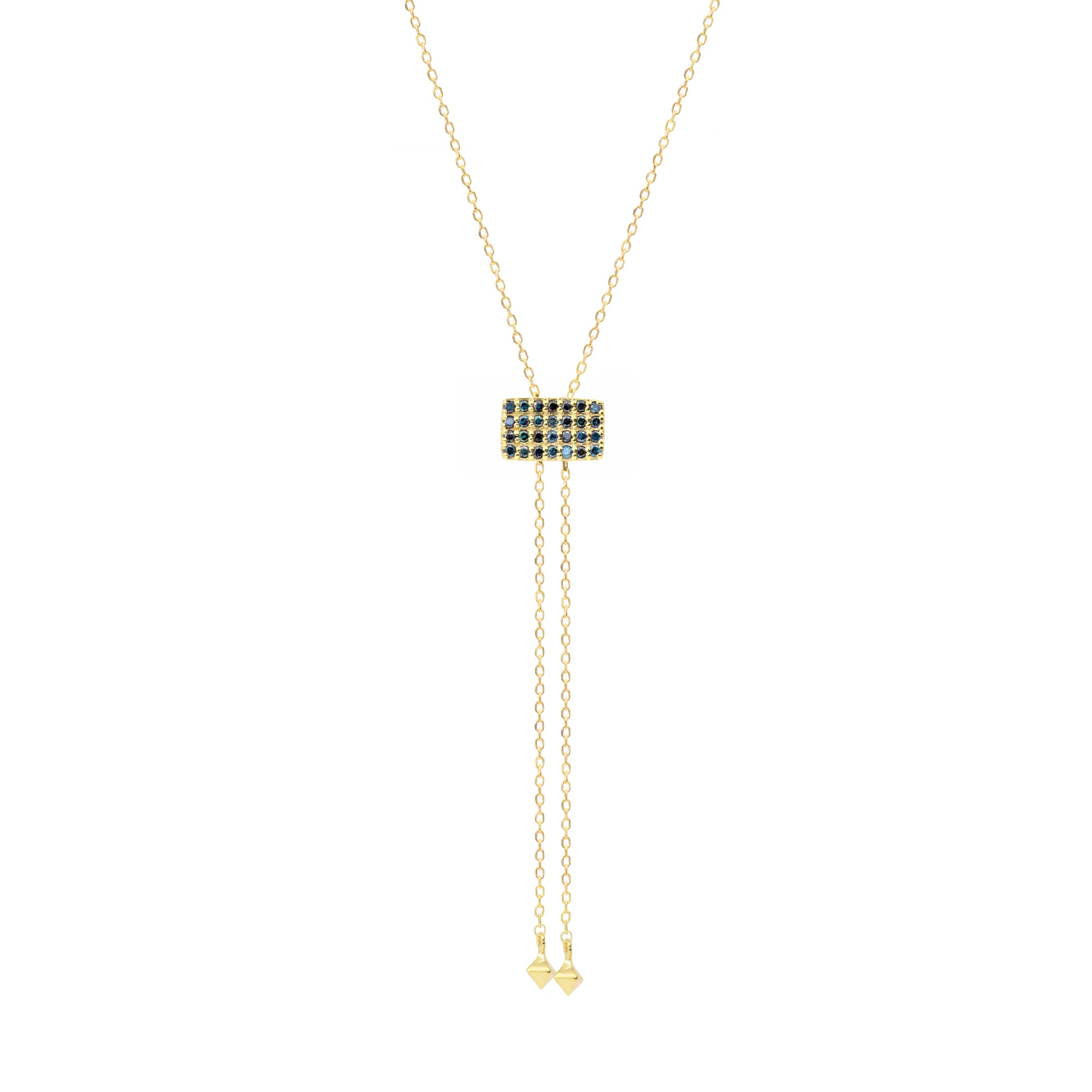 Diamond 14K Geometric Lariat Necklace