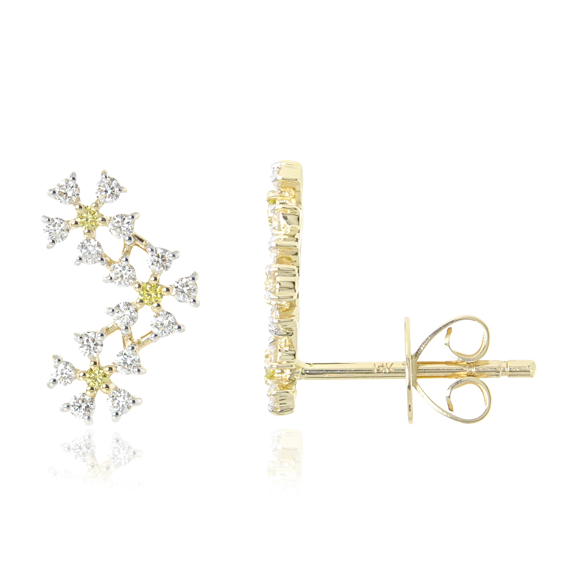 The Blooms 14K Gemstone Climber, Left