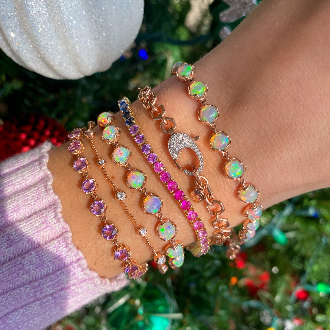 Kaleidoscope 14K Tennis Bracelet – Ombre Gemstone Design