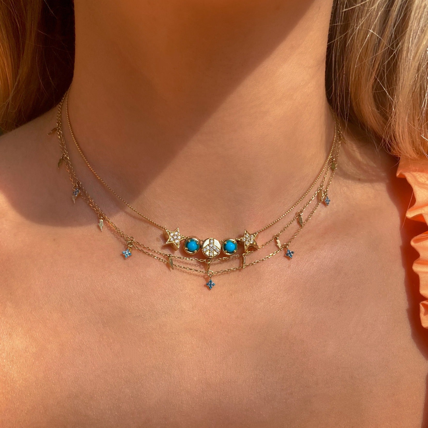 Northern Star 14K Diamond Charm Necklace