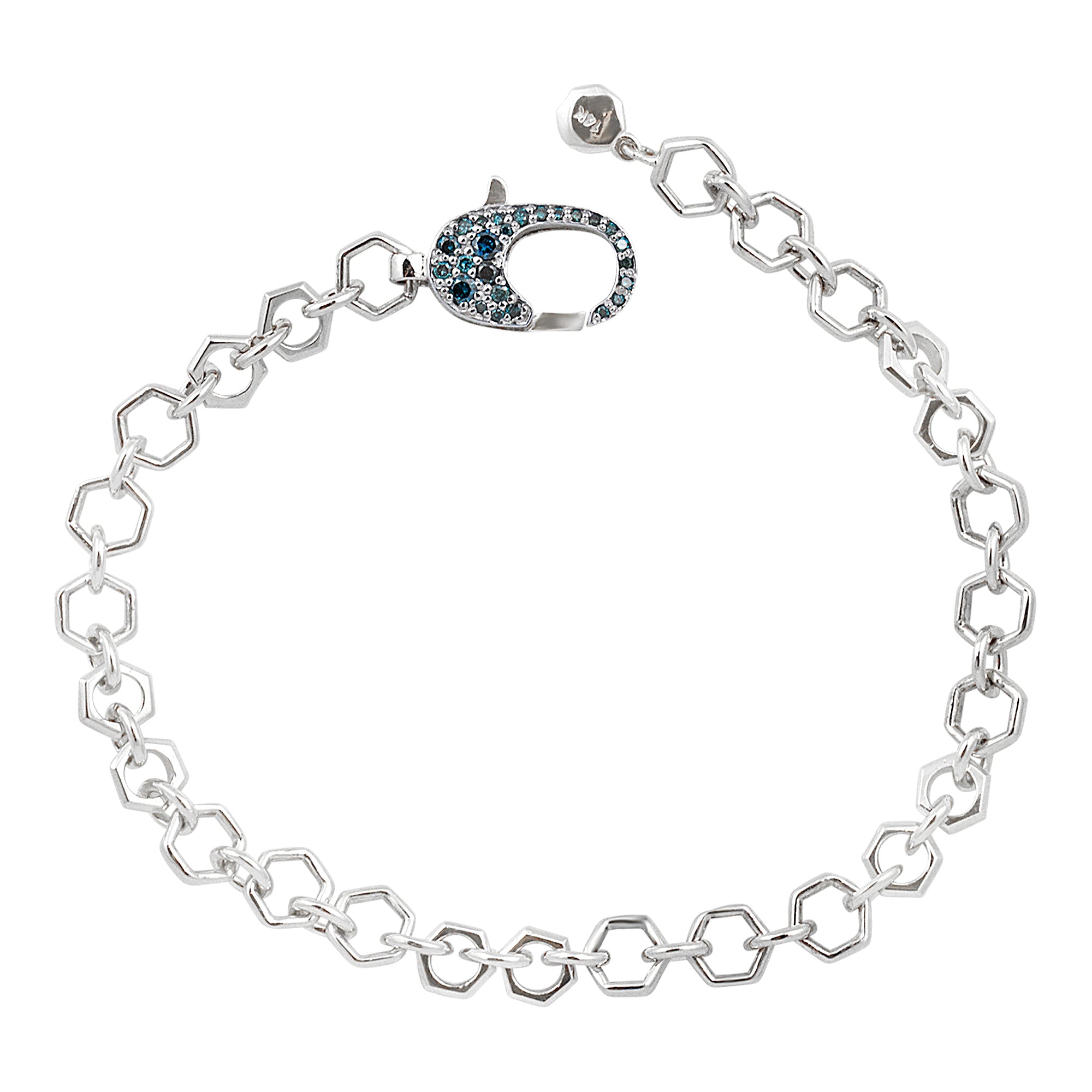 Diamond 14K Honeycomb Chain Bracelet