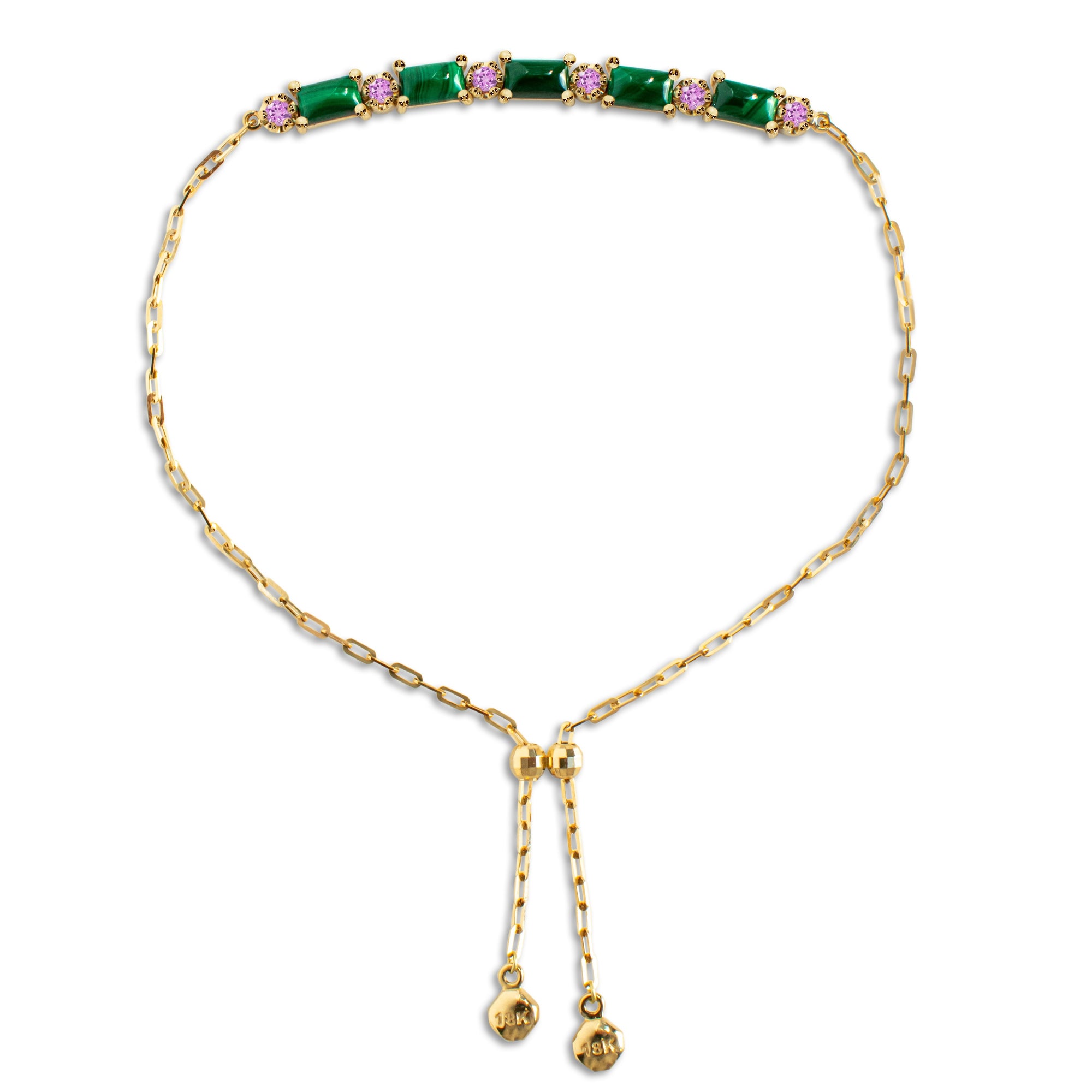 Gemstone 18K Perfect Fit Cabochon Bracelet