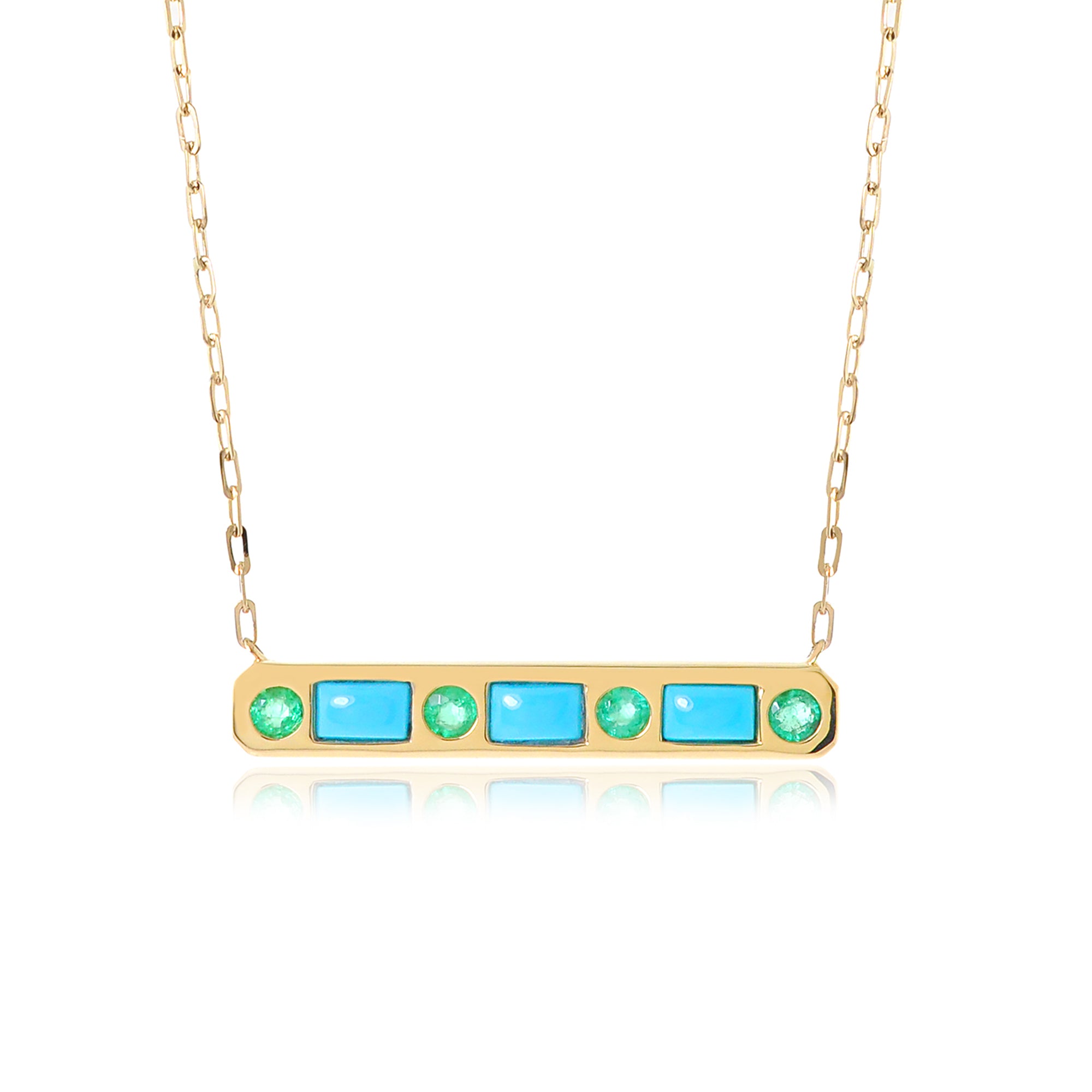 The Best Friend 18K Gemstone Bar Necklace