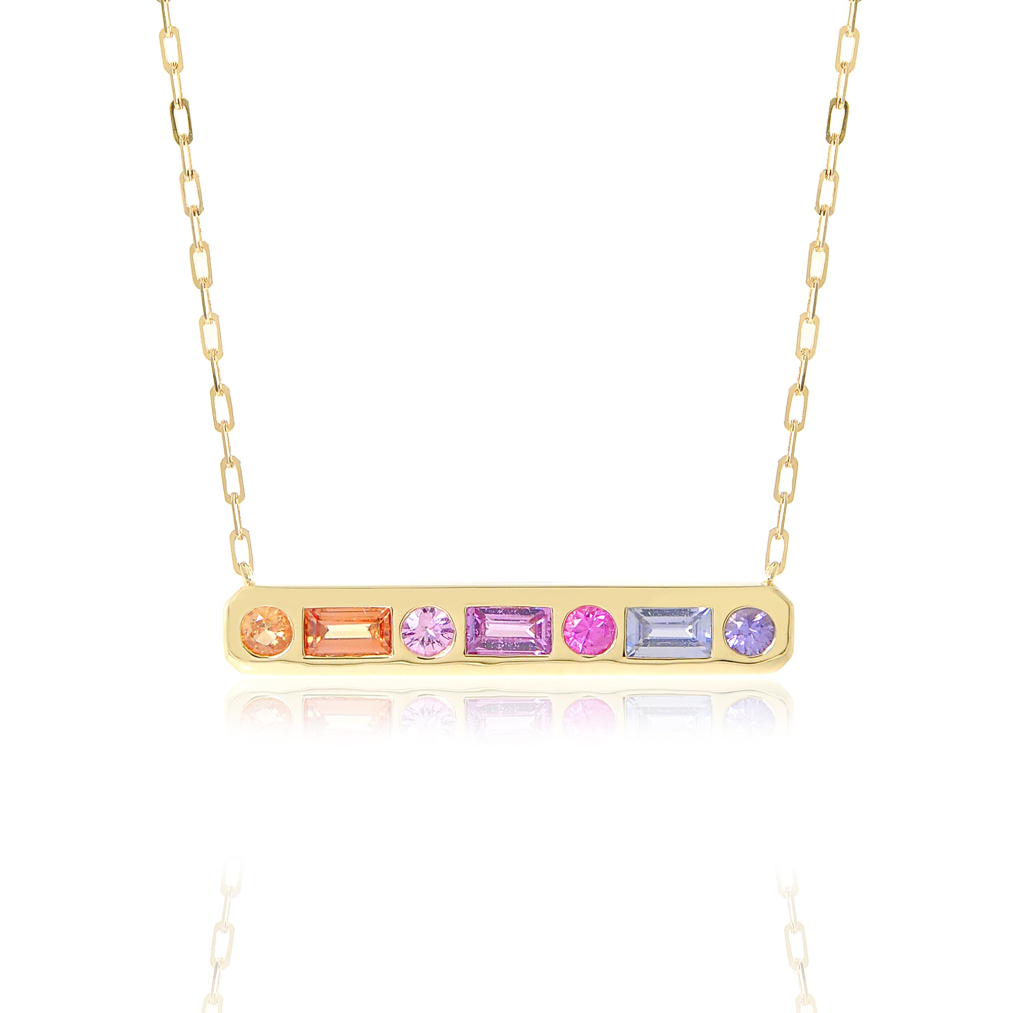 The Best Friend 18K Gemstone Bar Necklace