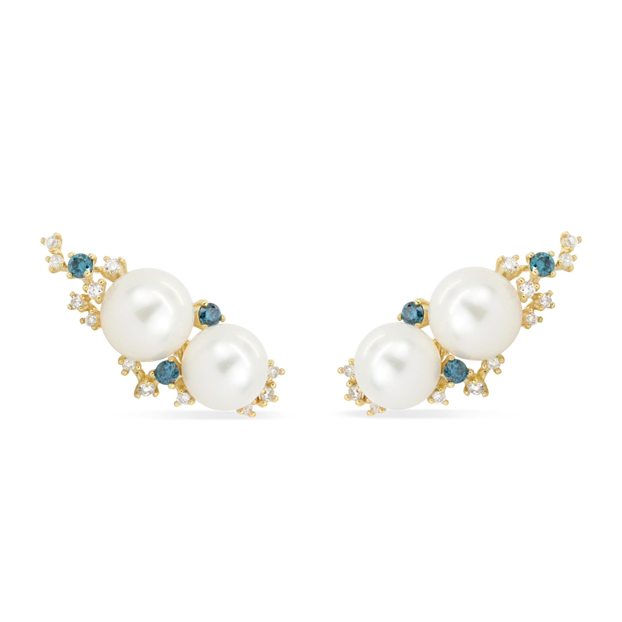 Pearl & Diamond 14K Statement Ear Climbers