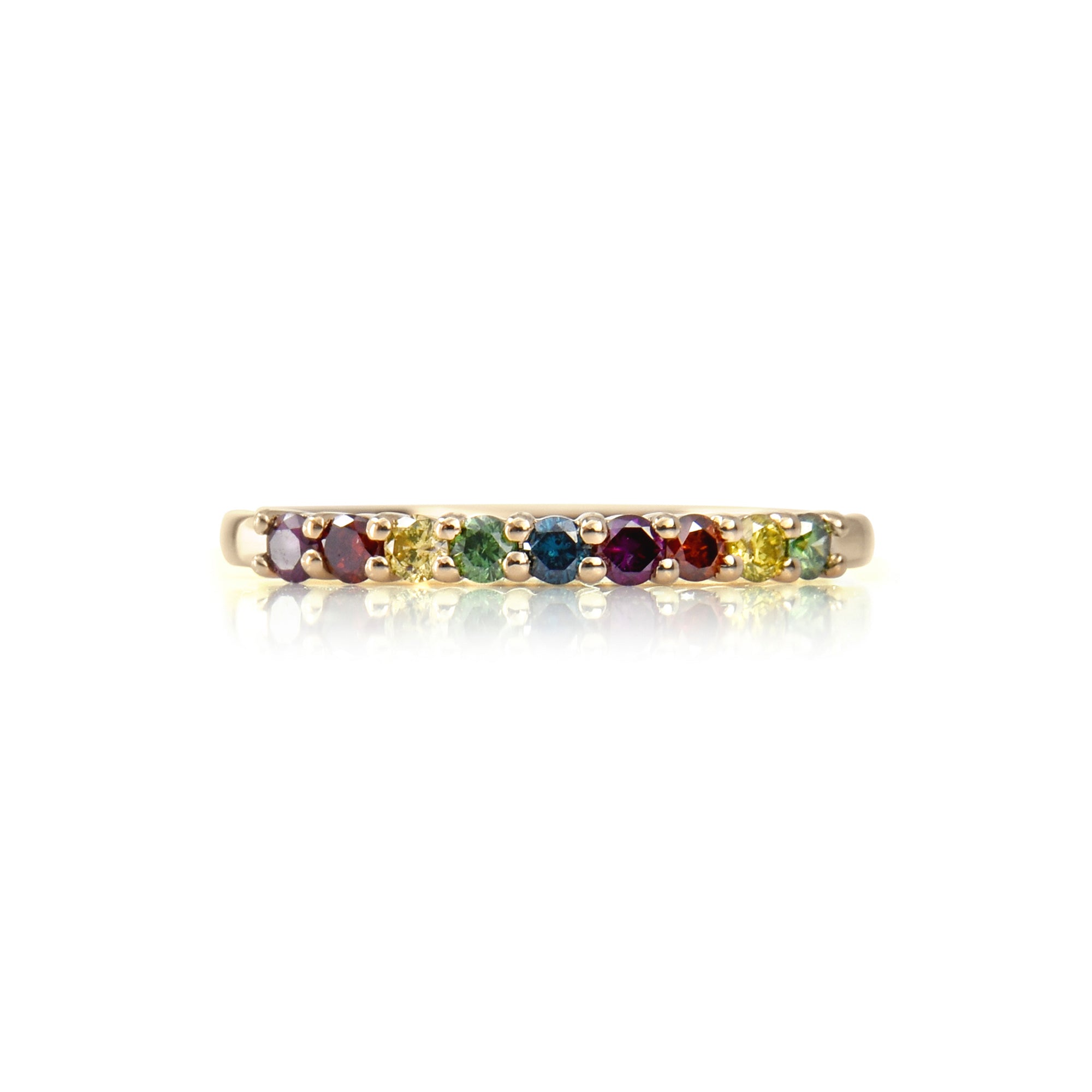 Gemstone 14K Raised Stacking Ring
