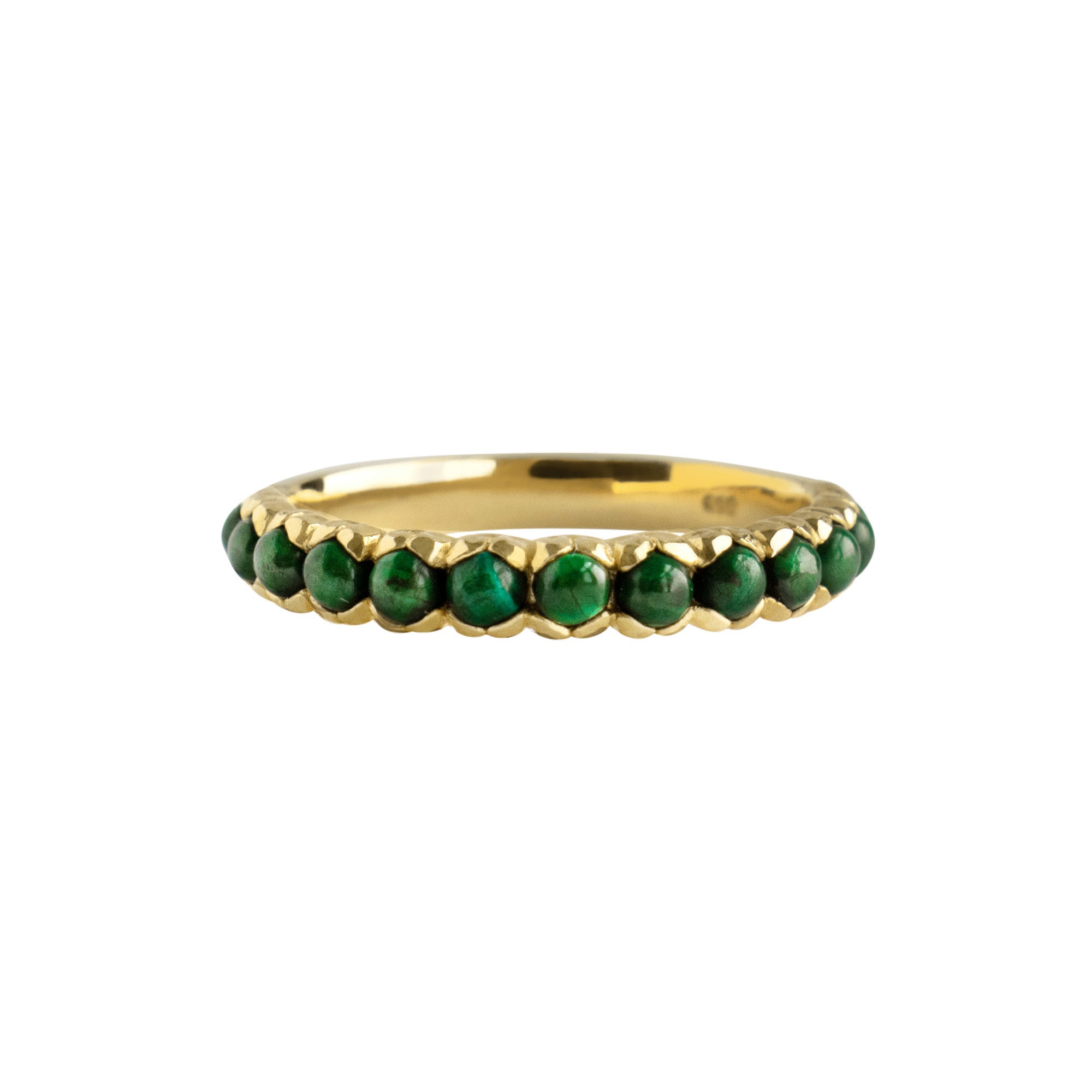 Cabochon Gemstone 14K Petal Prong Ring
