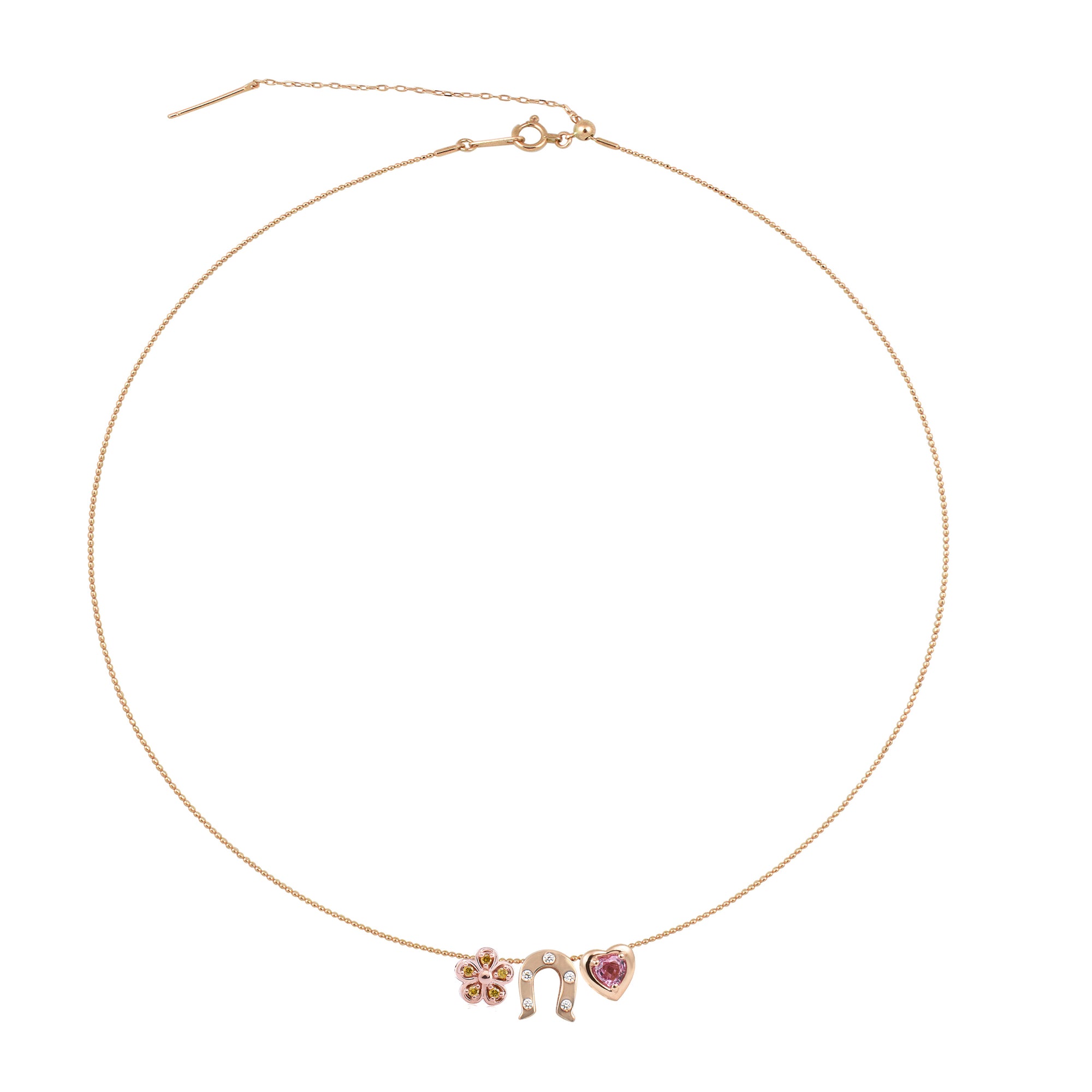 Gemstone & Diamond Heart, Daisy, Horseshoe GemDropp Necklace