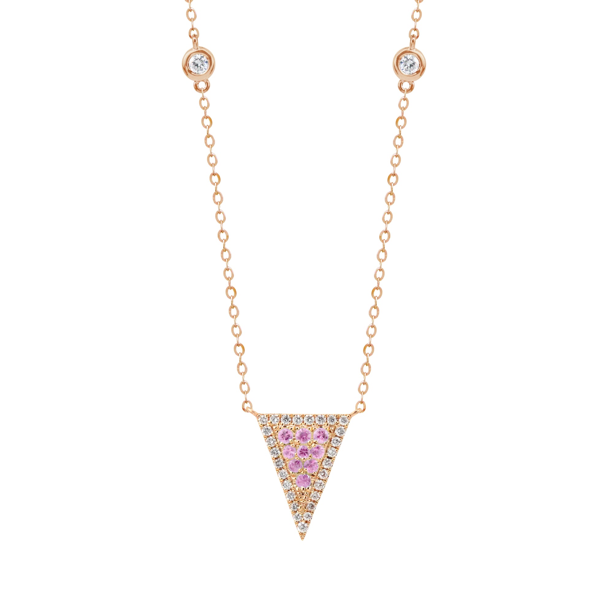 Collar triple de diamantes y piedras preciosas de 18 quilates