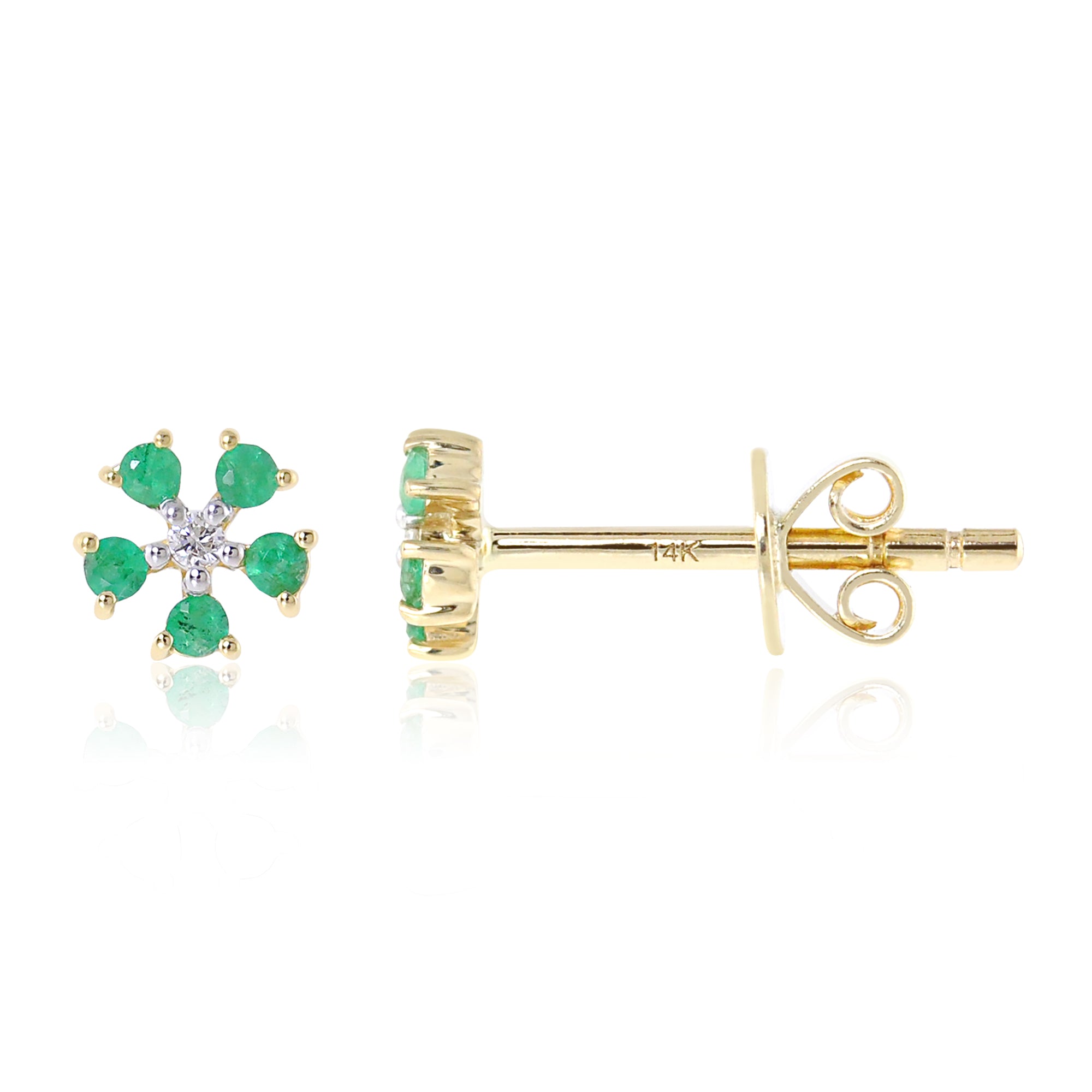 Gemstone 14K Daisy Stud
