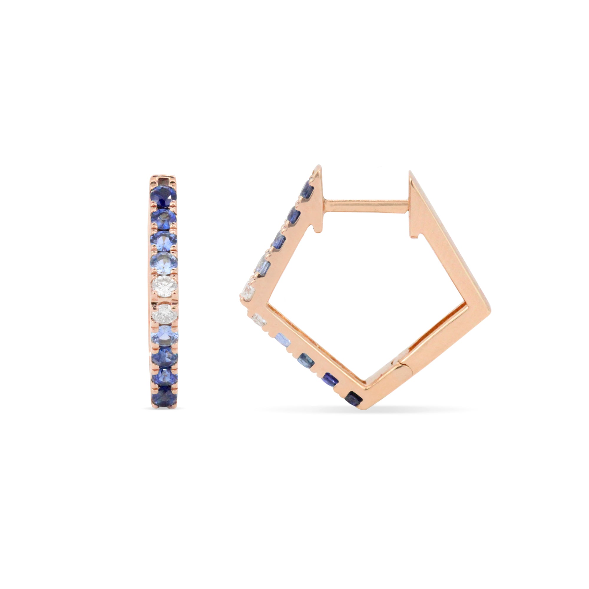 Gemstone 14K Pentagon Hoops