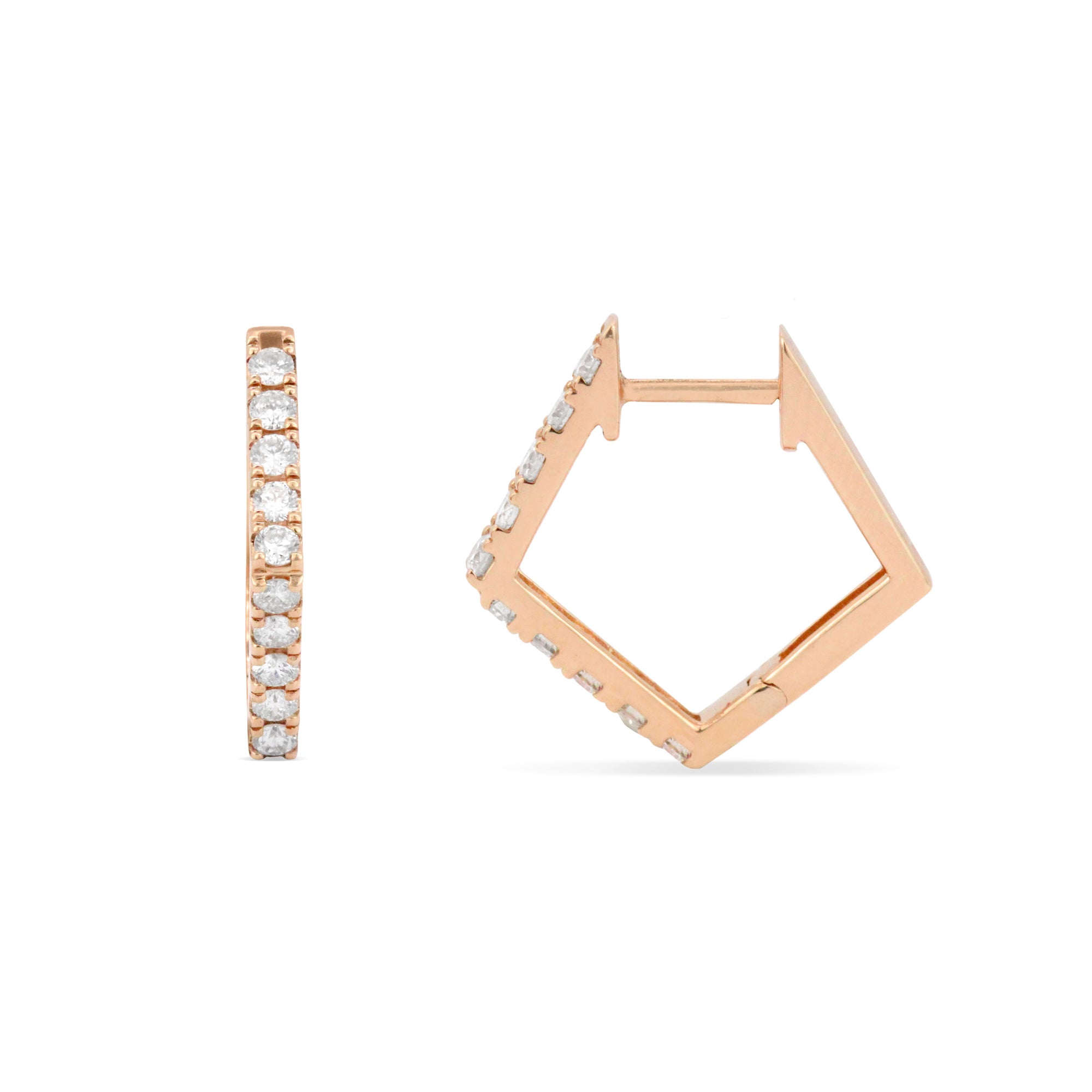 Gemstone 14K Pentagon Hoops
