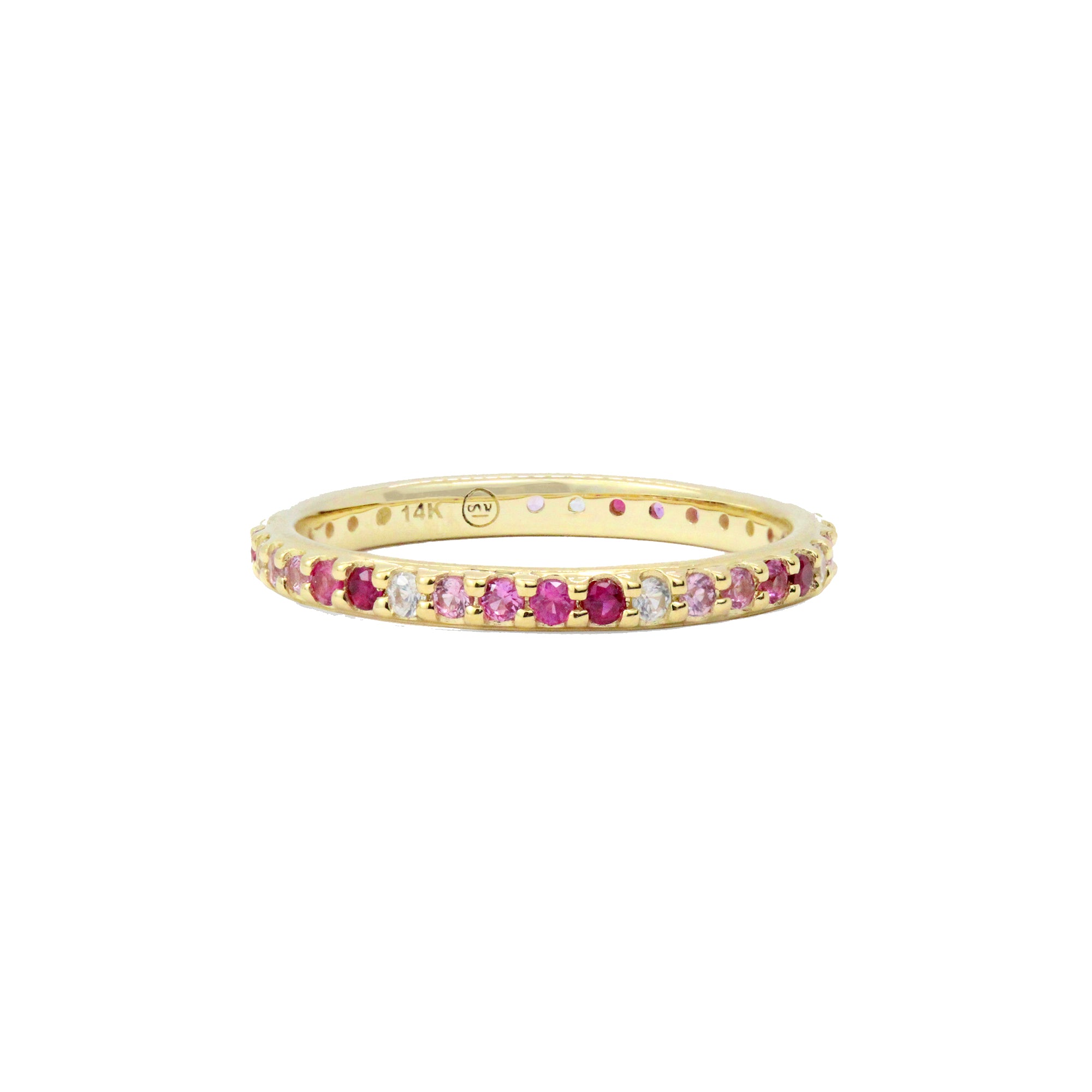 Multi Colored 14K Gold Eternity Band