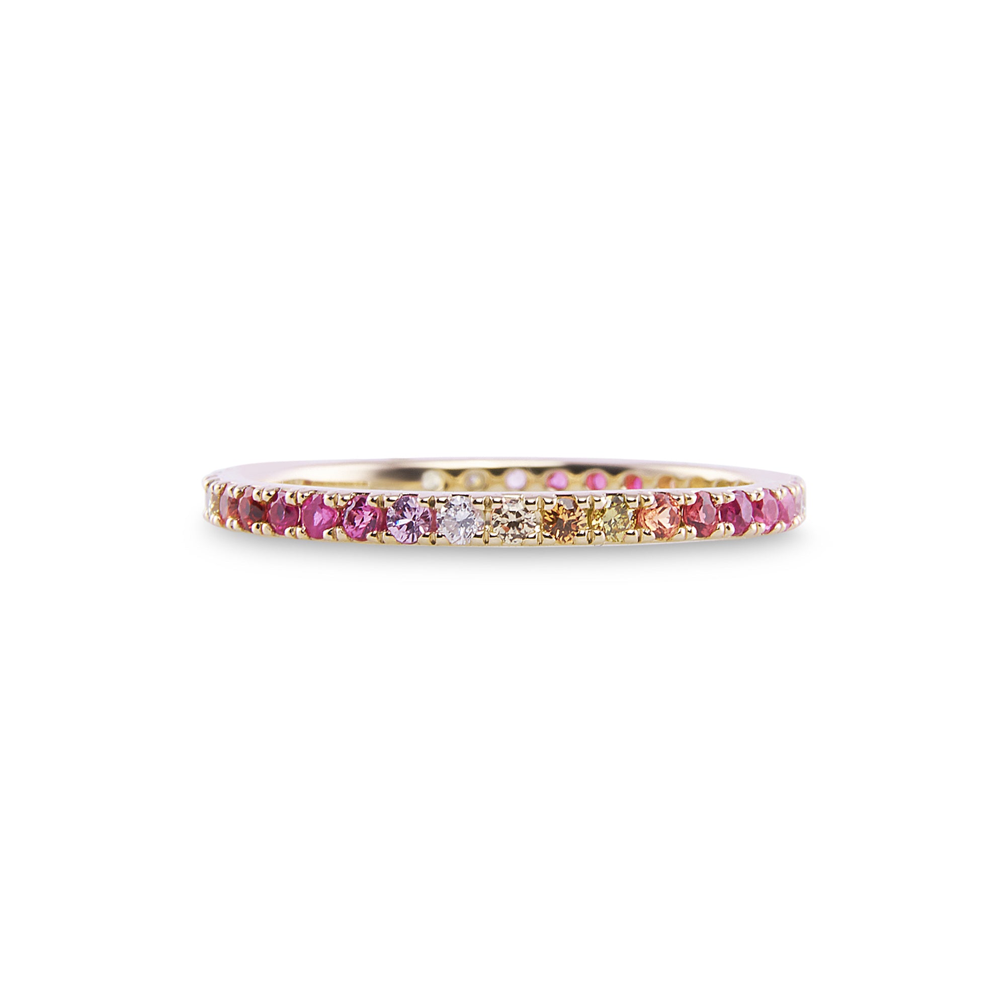 Gemstone 14K Micro Pave Eternity Band