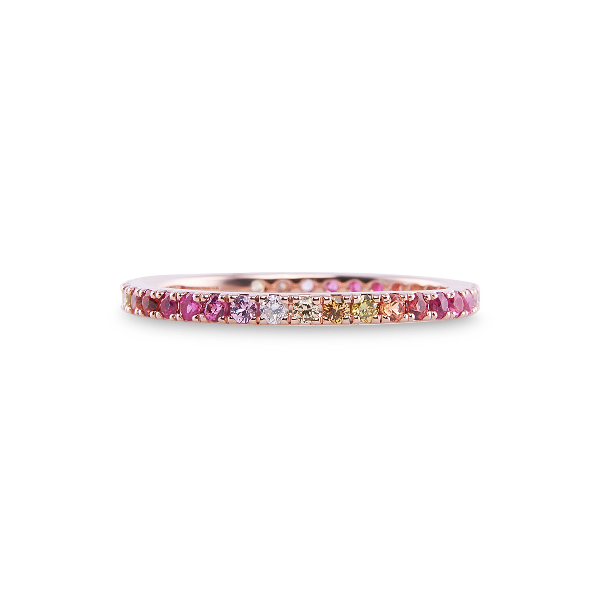 Gemstone 14K Micro Pave Eternity Band