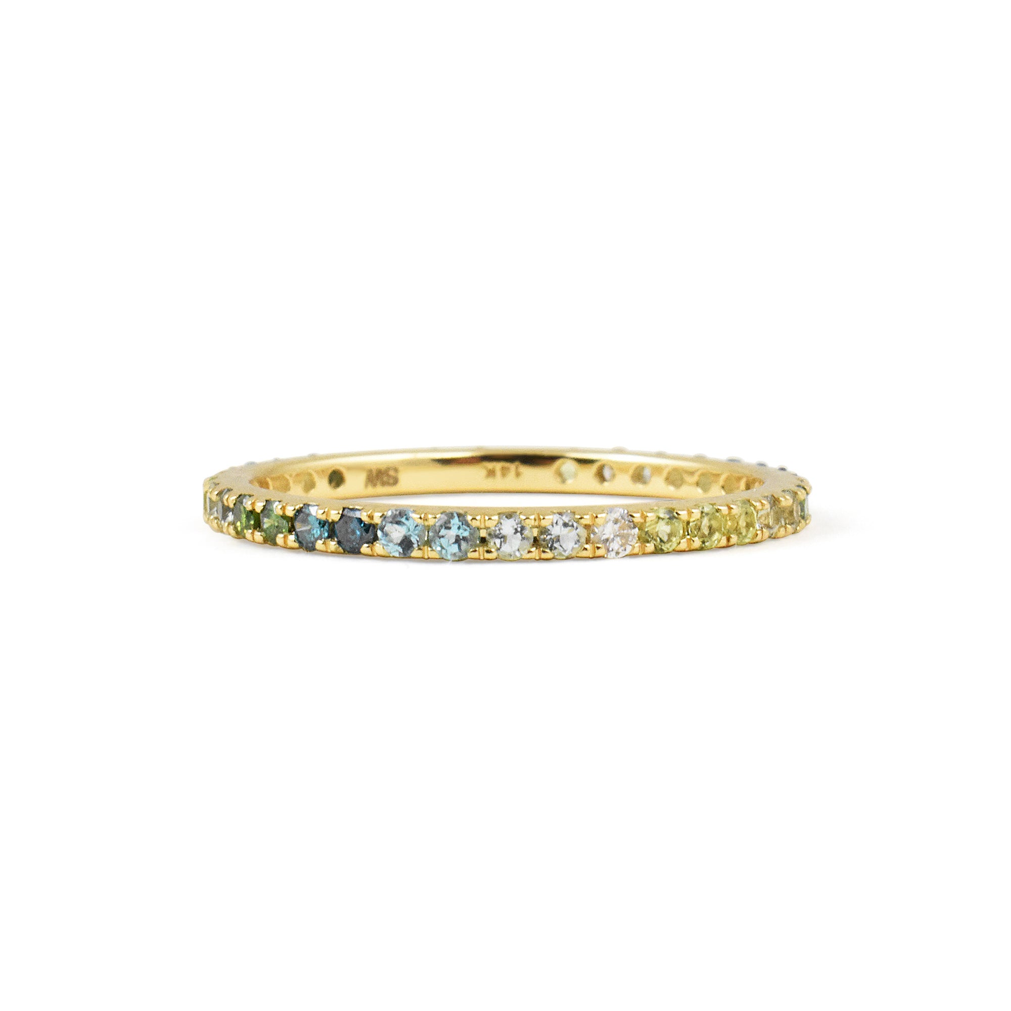 Gemstone 14K Micro Pave Eternity Band