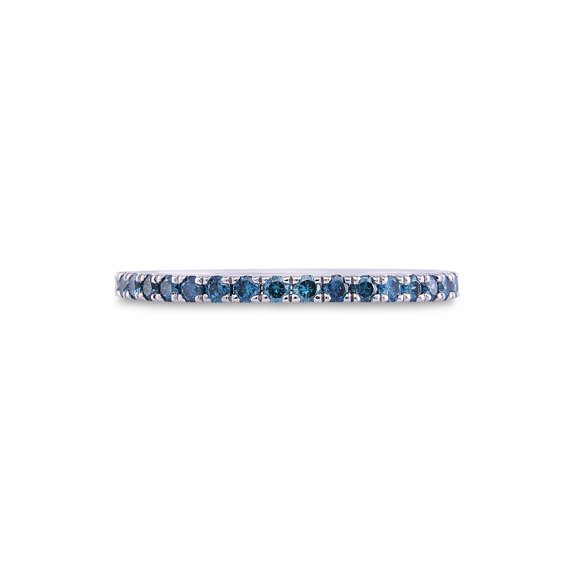 Gemstone 14K Micro Pave Eternity Band