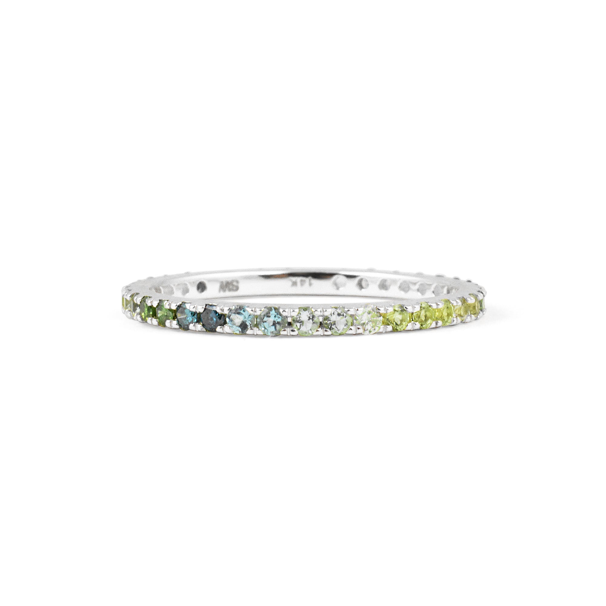 Gemstone 14K Micro Pave Eternity Band