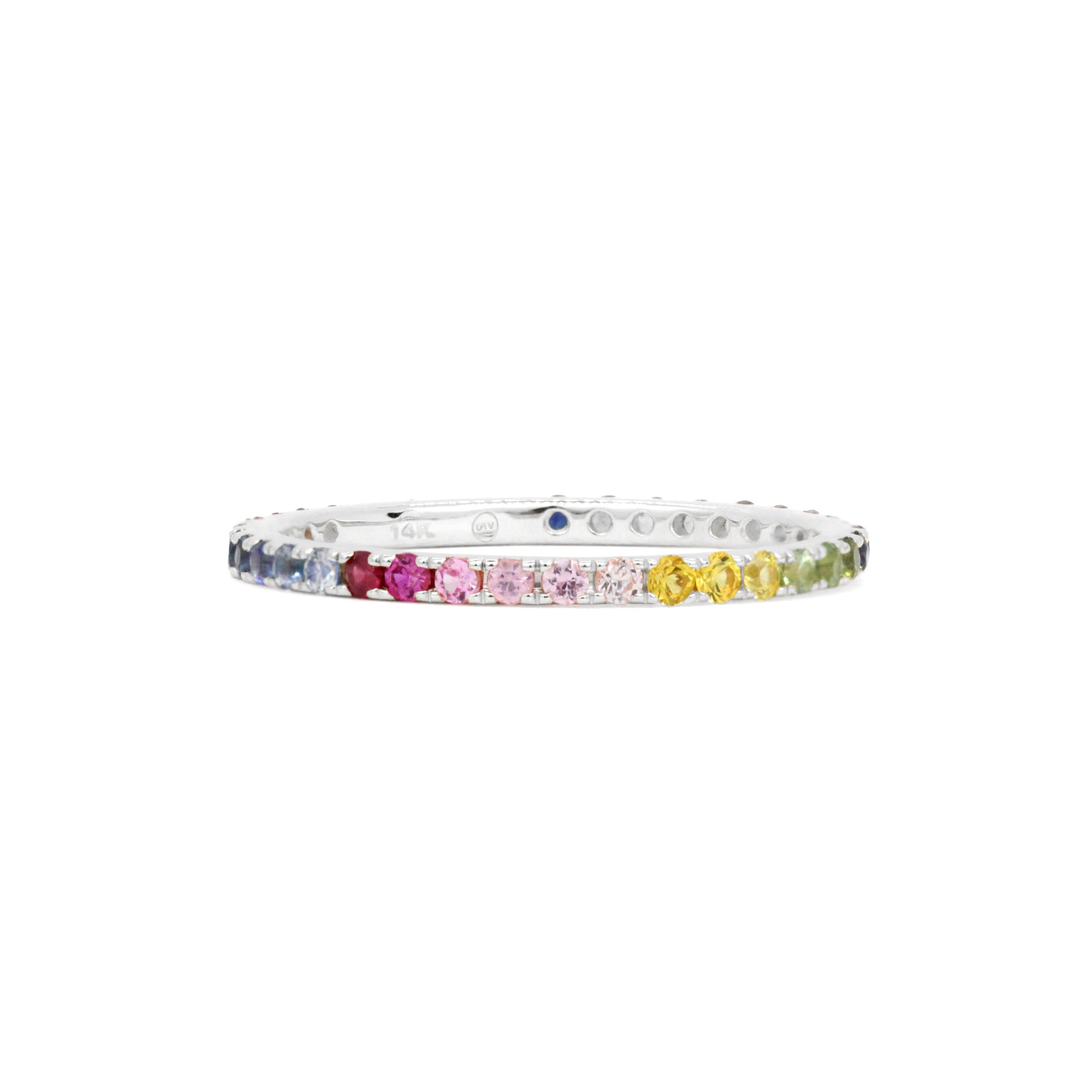 Gemstone 14K Micro Pave Eternity Band
