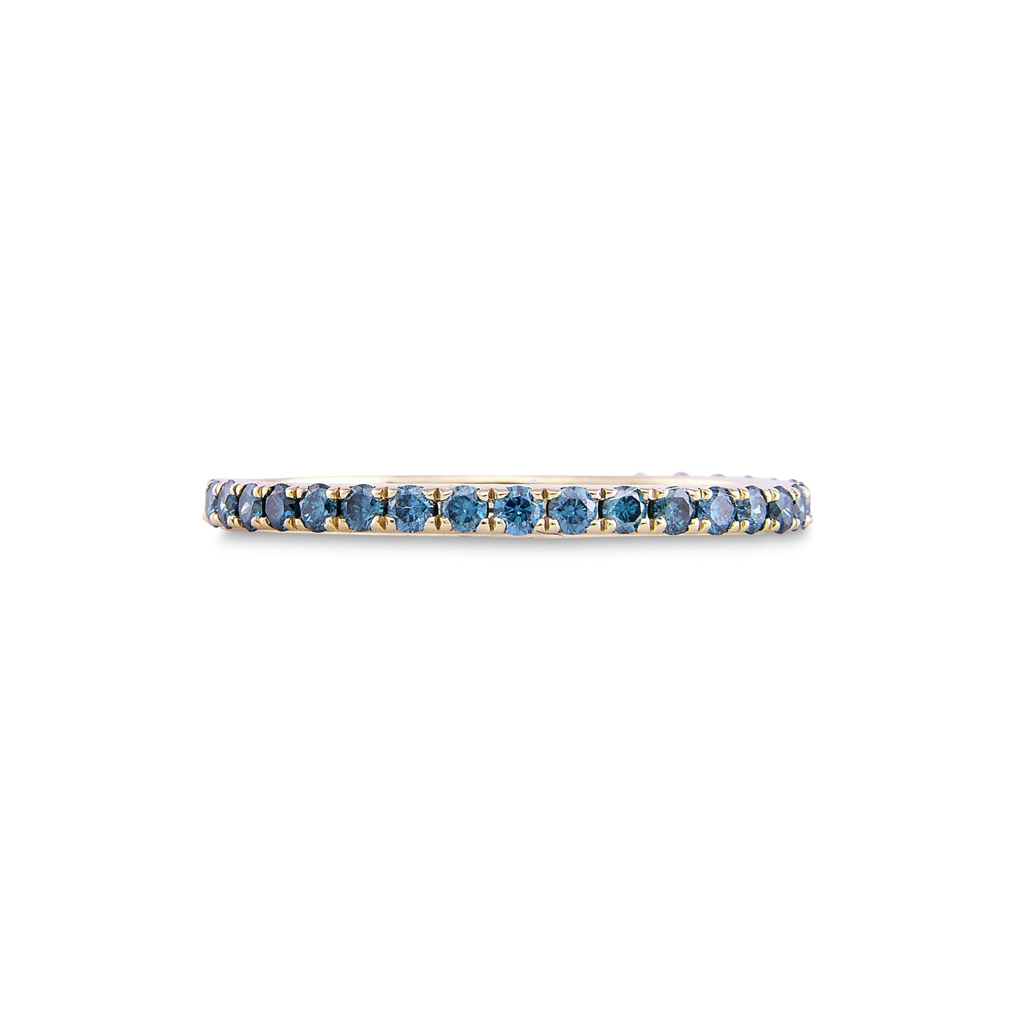 Gemstone 14K Micro Pave Eternity Band