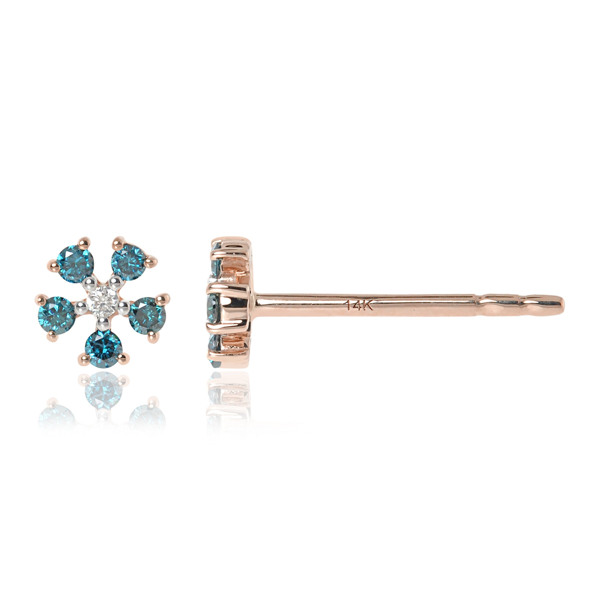 Gemstone 14K Daisy Stud