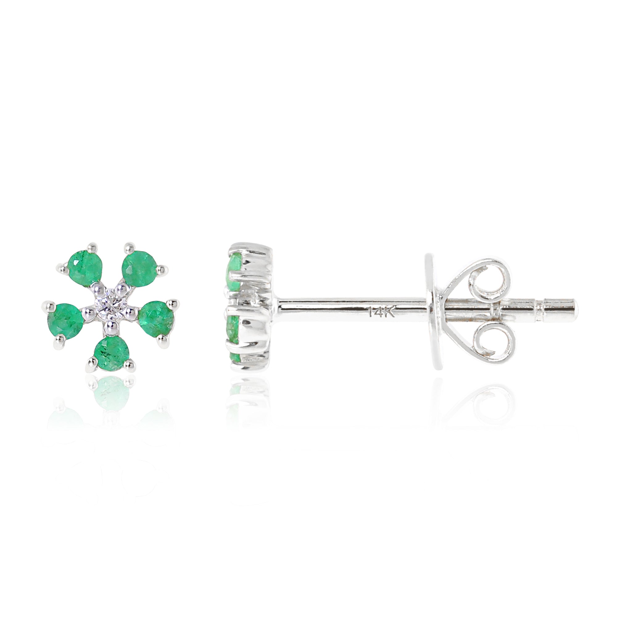 Gemstone 14K Daisy Stud