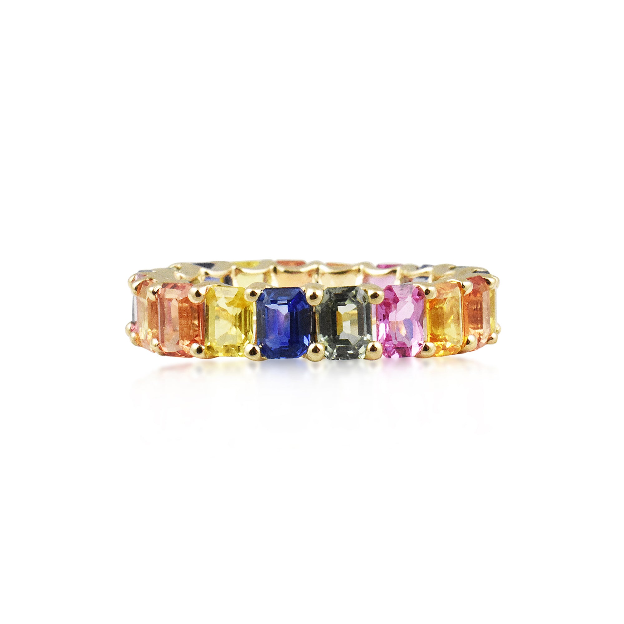 Ombre Gemstone Eternity Ring in 14K Gold