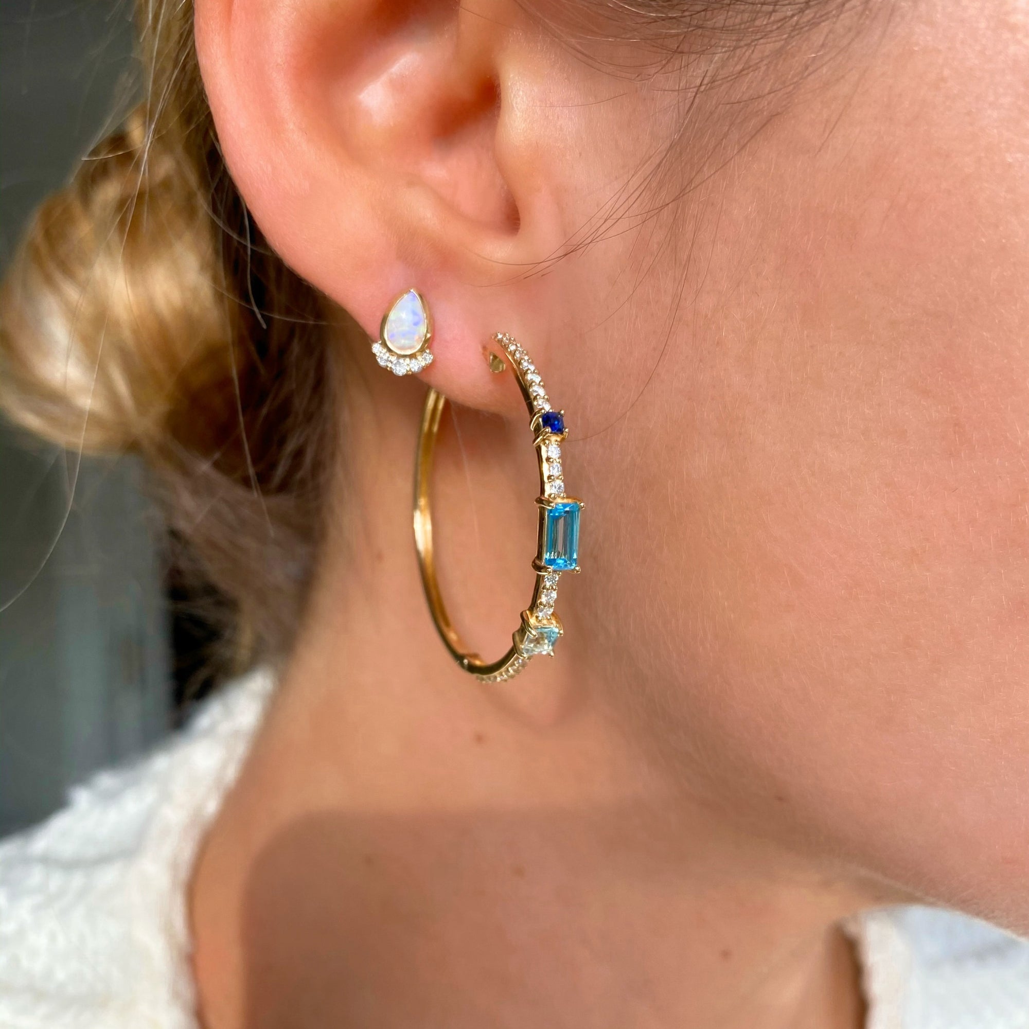 The Game Changer 14K Gemstone Hoops