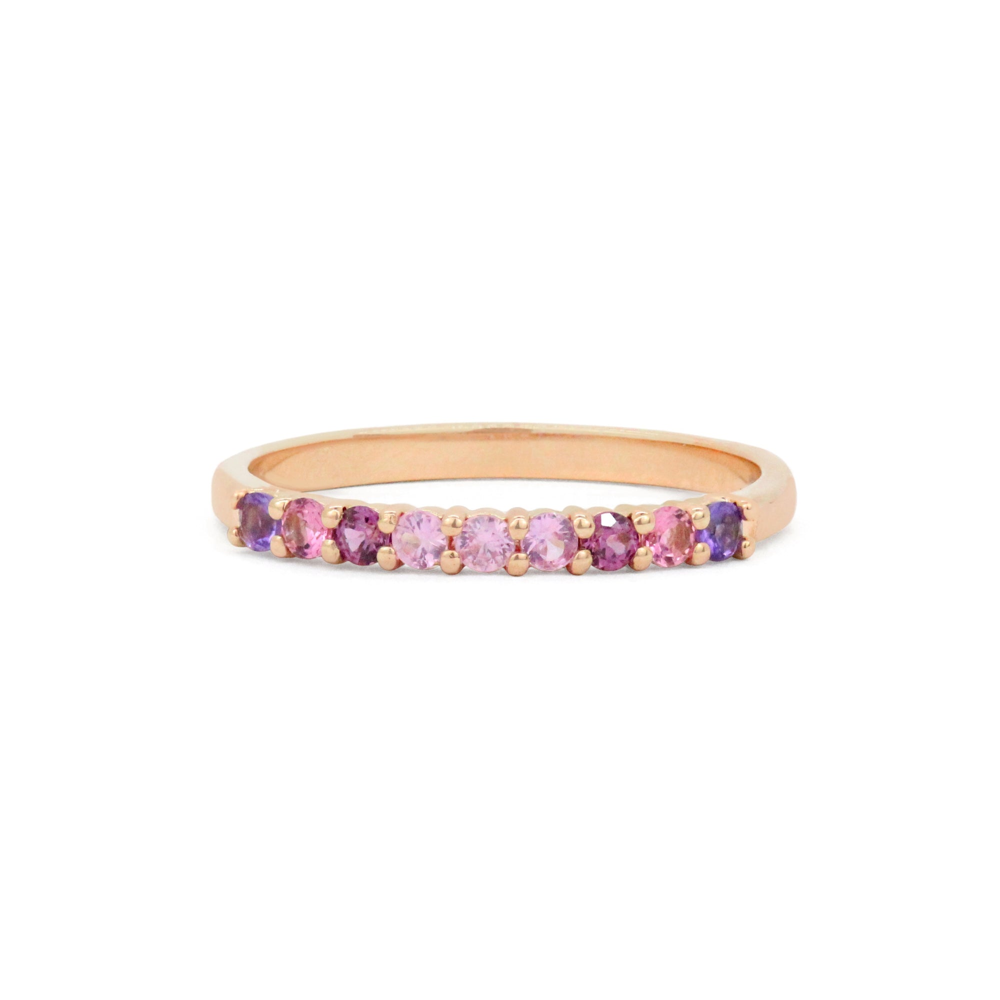 Gemstone 14K Raised Stacking Ring
