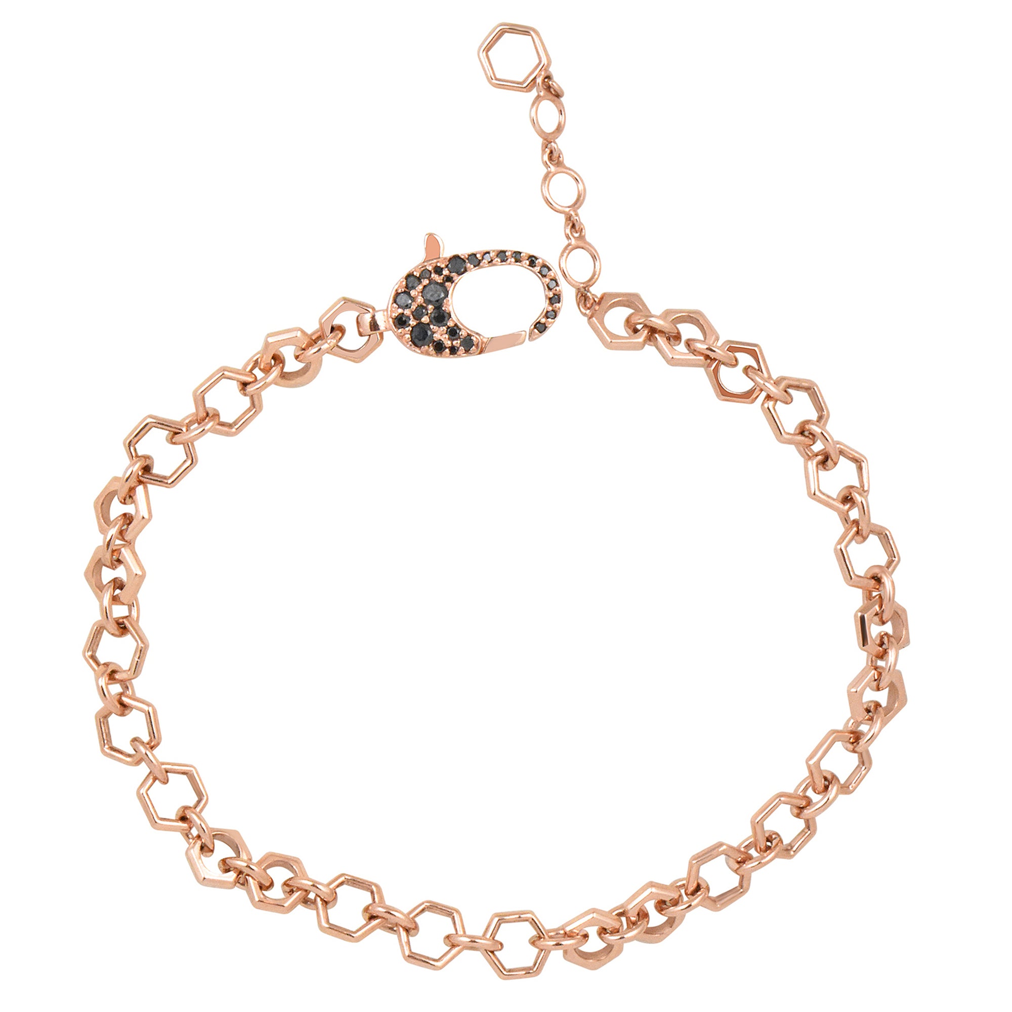 Diamond 14K Honeycomb Chain Bracelet