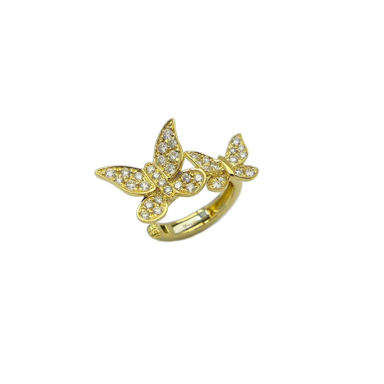 18K Diamond Double Butterfly Ear Cuff
