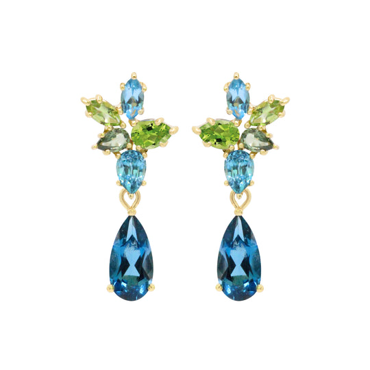 The Starlet 18K Cluster Gemstone Earrings