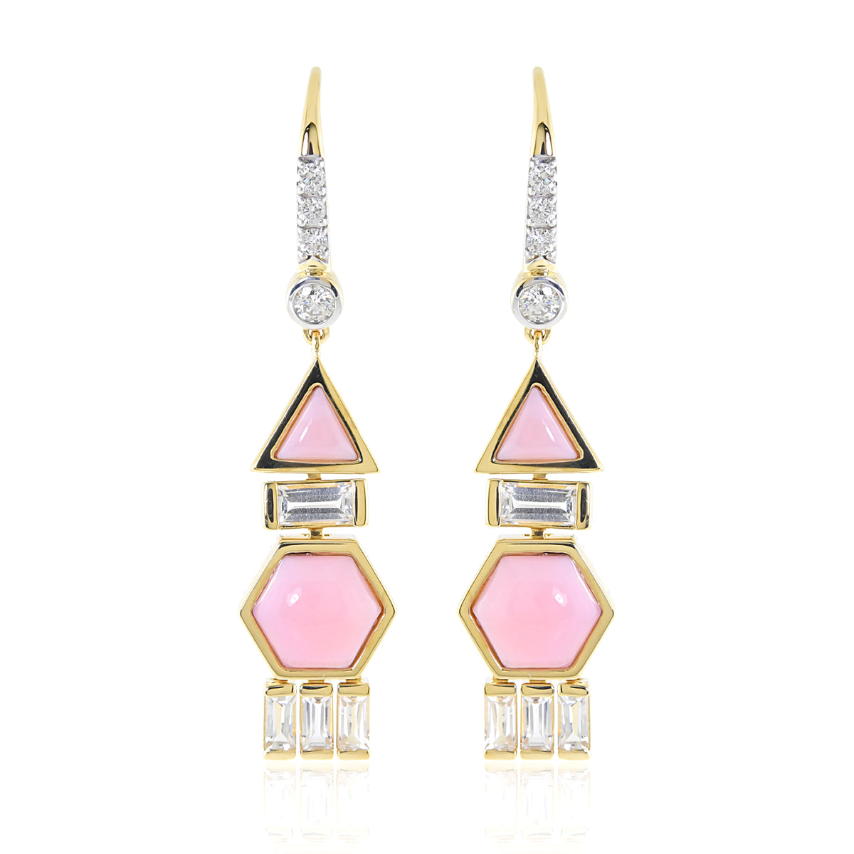Pendientes colgantes con piedras preciosas en forma de panal de 18 quilates de The Dreamer
