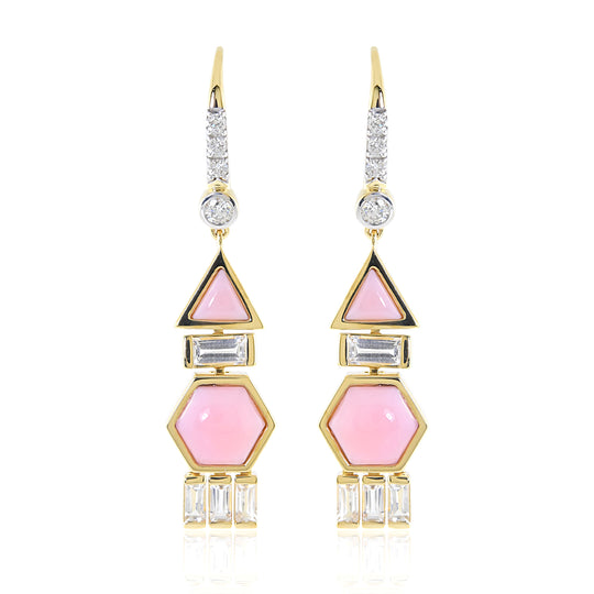 The Dreamer 18K Honeycomb Gemstone Dangle Earrings