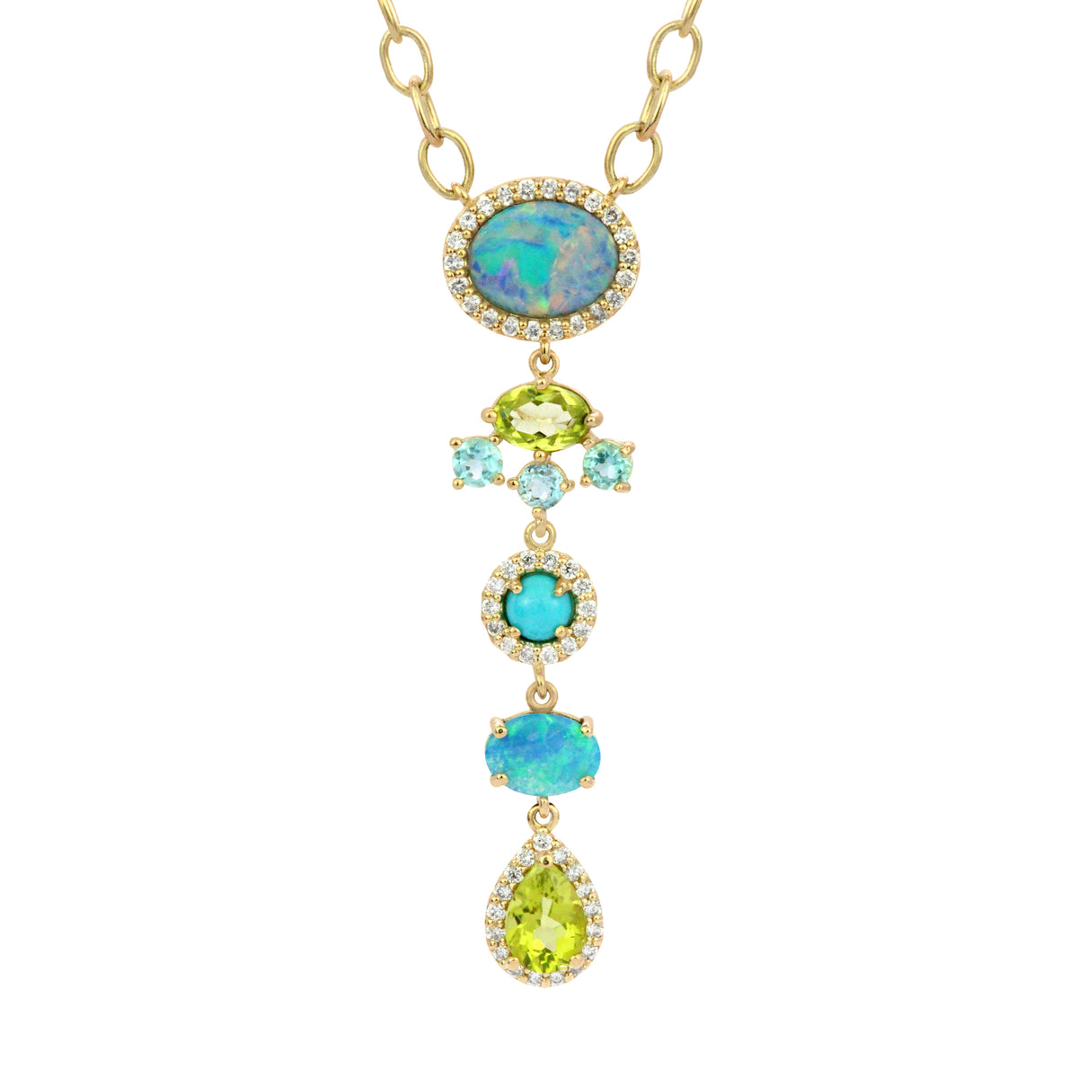Riviera 14K Opal &amp; Gemstone Necklace