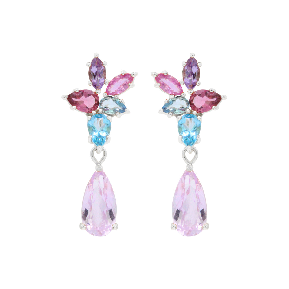 The Starlet 18K Cluster Gemstone Earrings