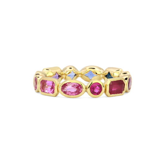 Carousel 18K Gemstone Eternity Band