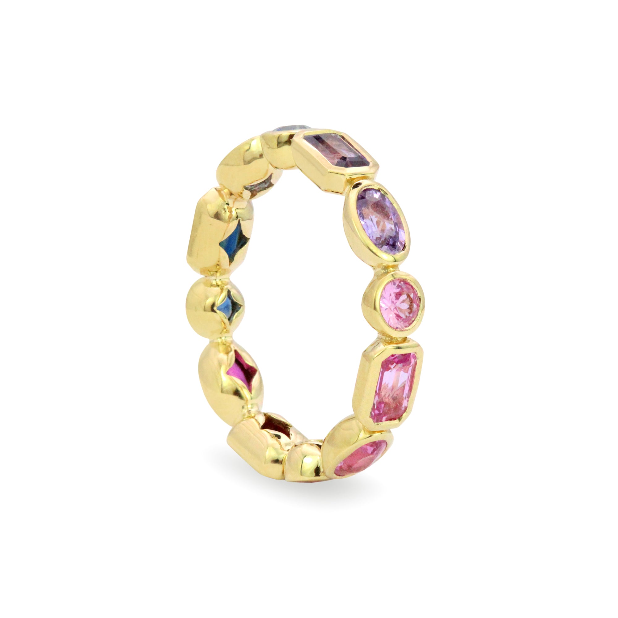 Carousel 18K Gemstone Eternity Band