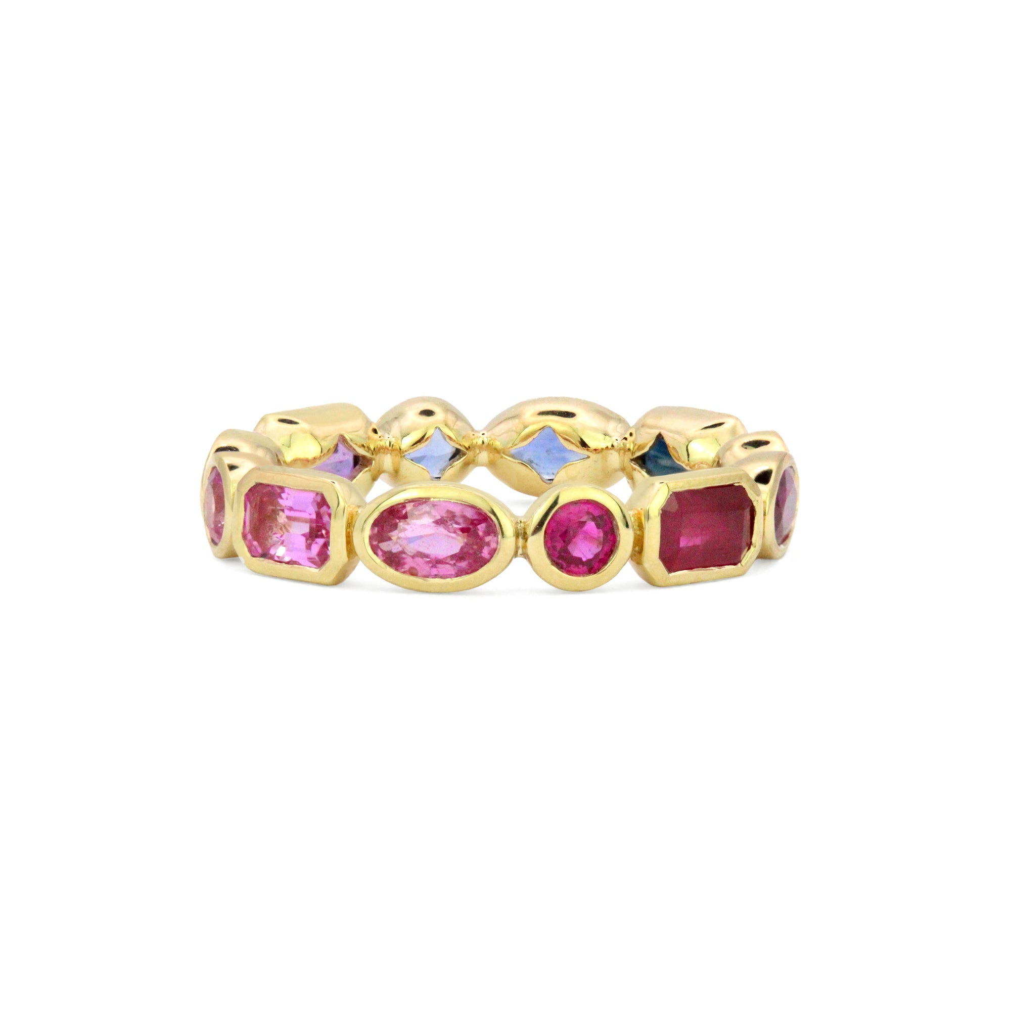 Carousel 18K Gemstone Eternity Band