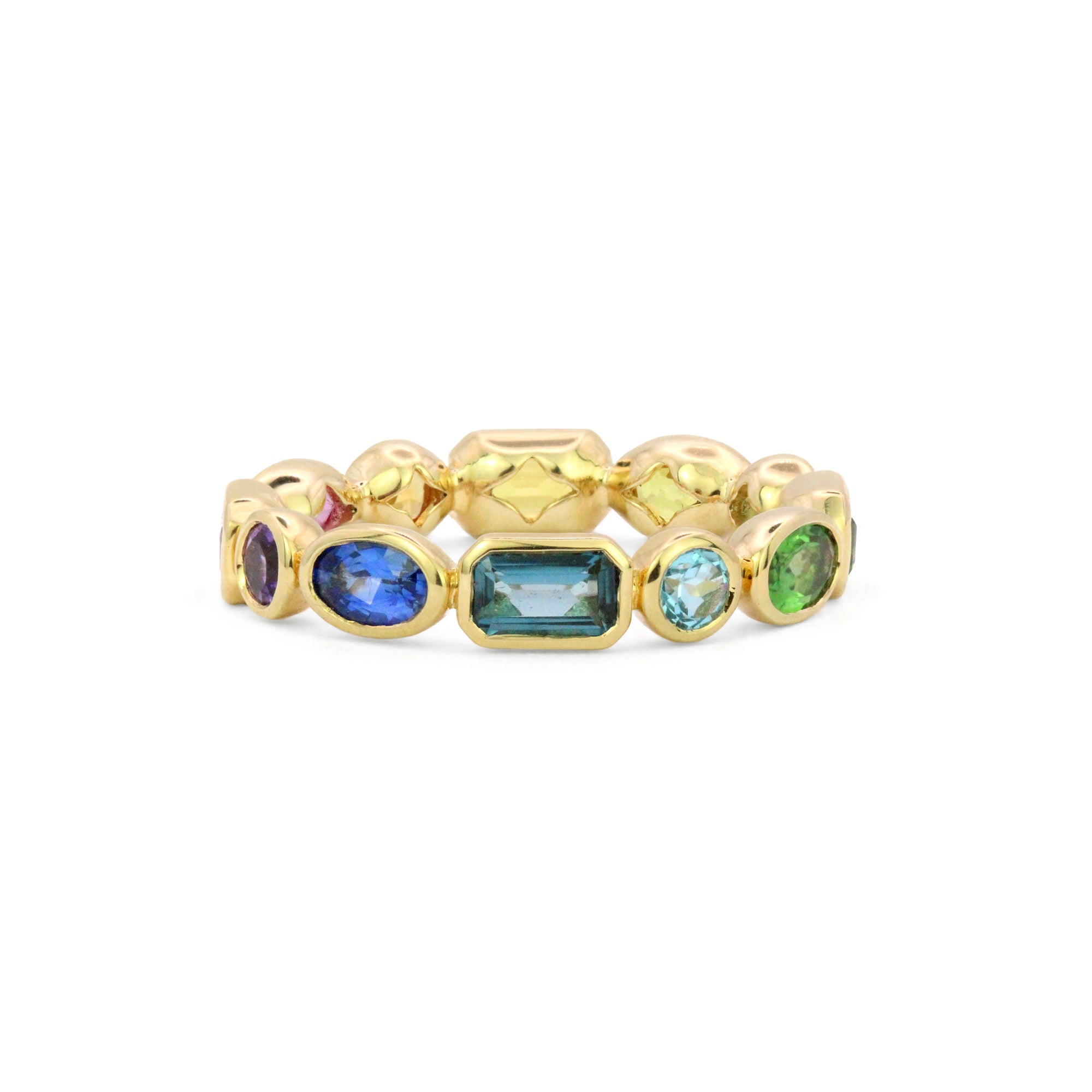 Carousel 18K Gemstone Eternity Band