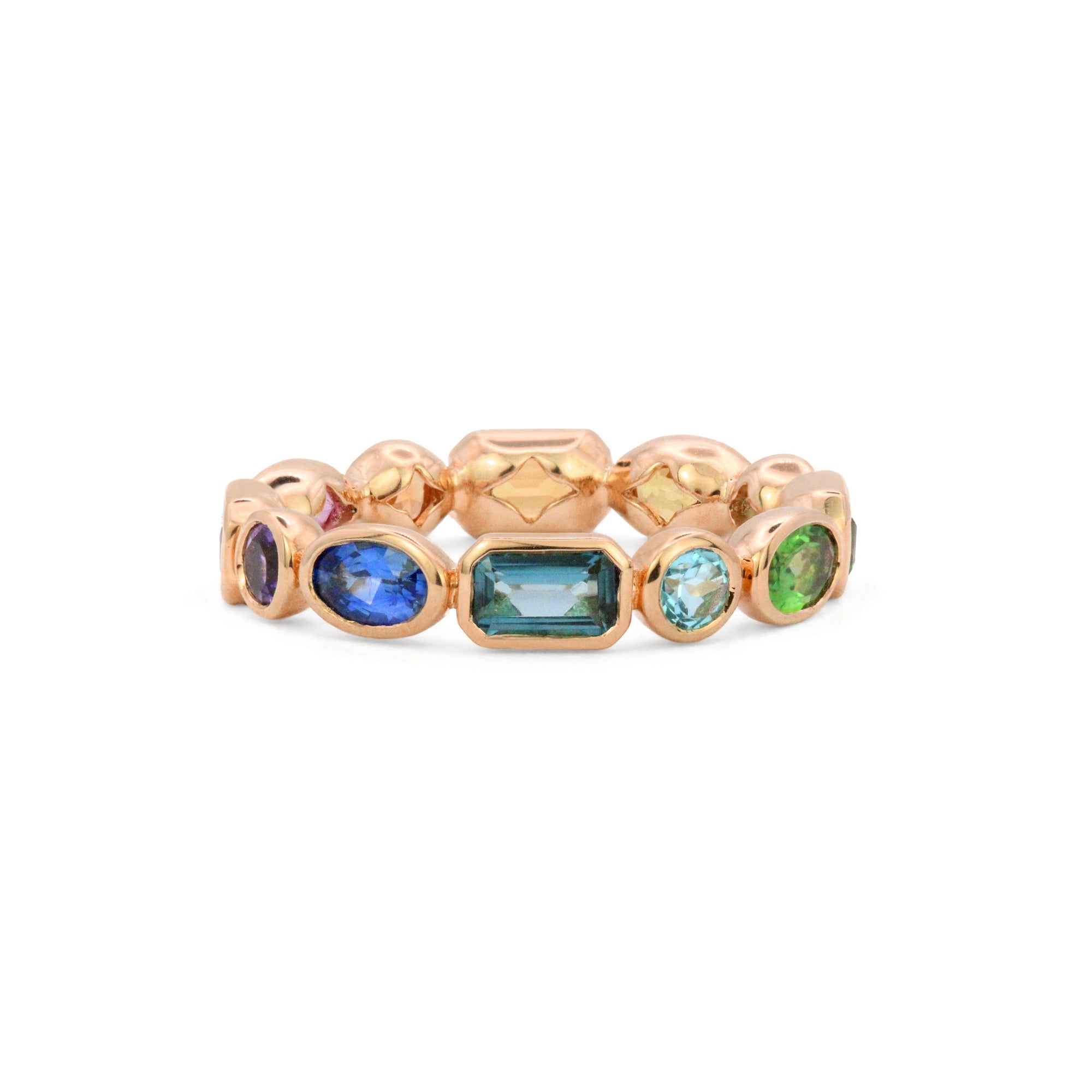 Carousel 18K Gemstone Eternity Band