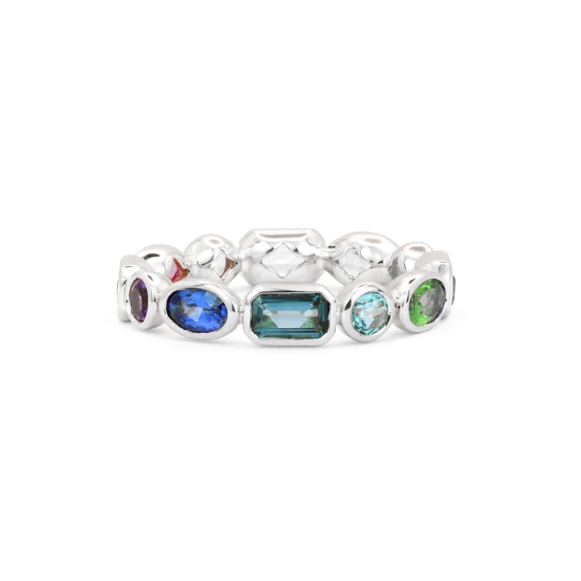 Carousel 18K Gemstone Eternity Band