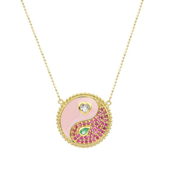 The Gemini 18K Enamel & Gemstone Necklace