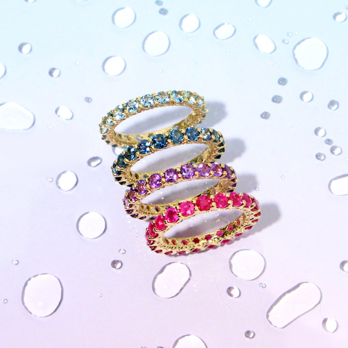 The Hero 18K Semi-Precious Gemstone Eternity Band