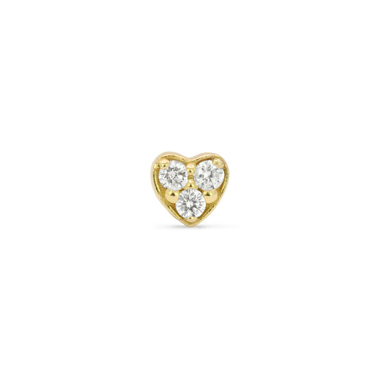 Diamond 18K Tiny Heart Stud