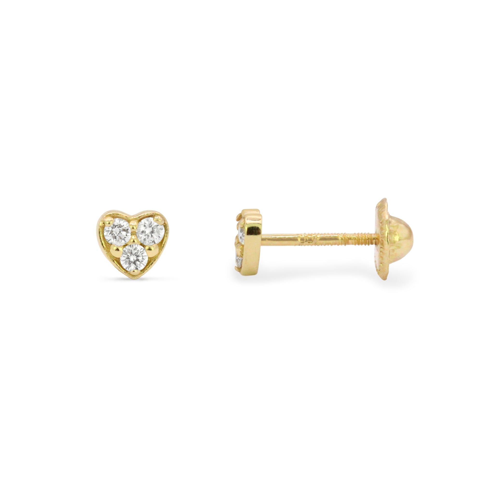 Diamond 18K Tiny Heart Stud