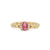 Cabochon & Side Diamond 18K Stretchy Ring