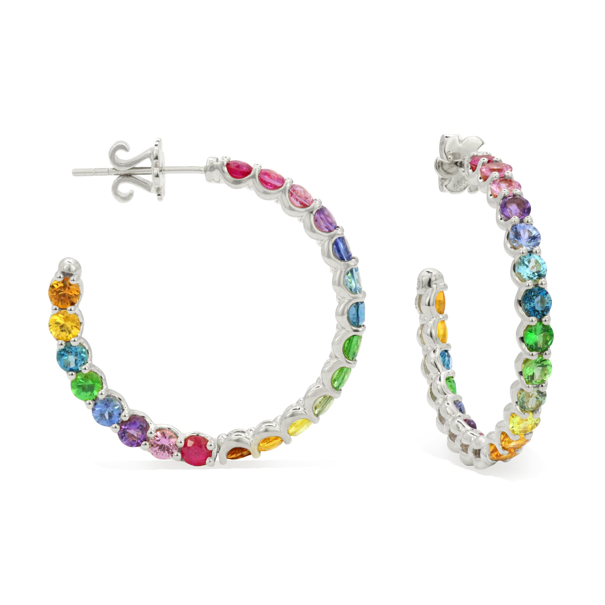 The Idol 18K Gemstone Hoops - Stevie Wren