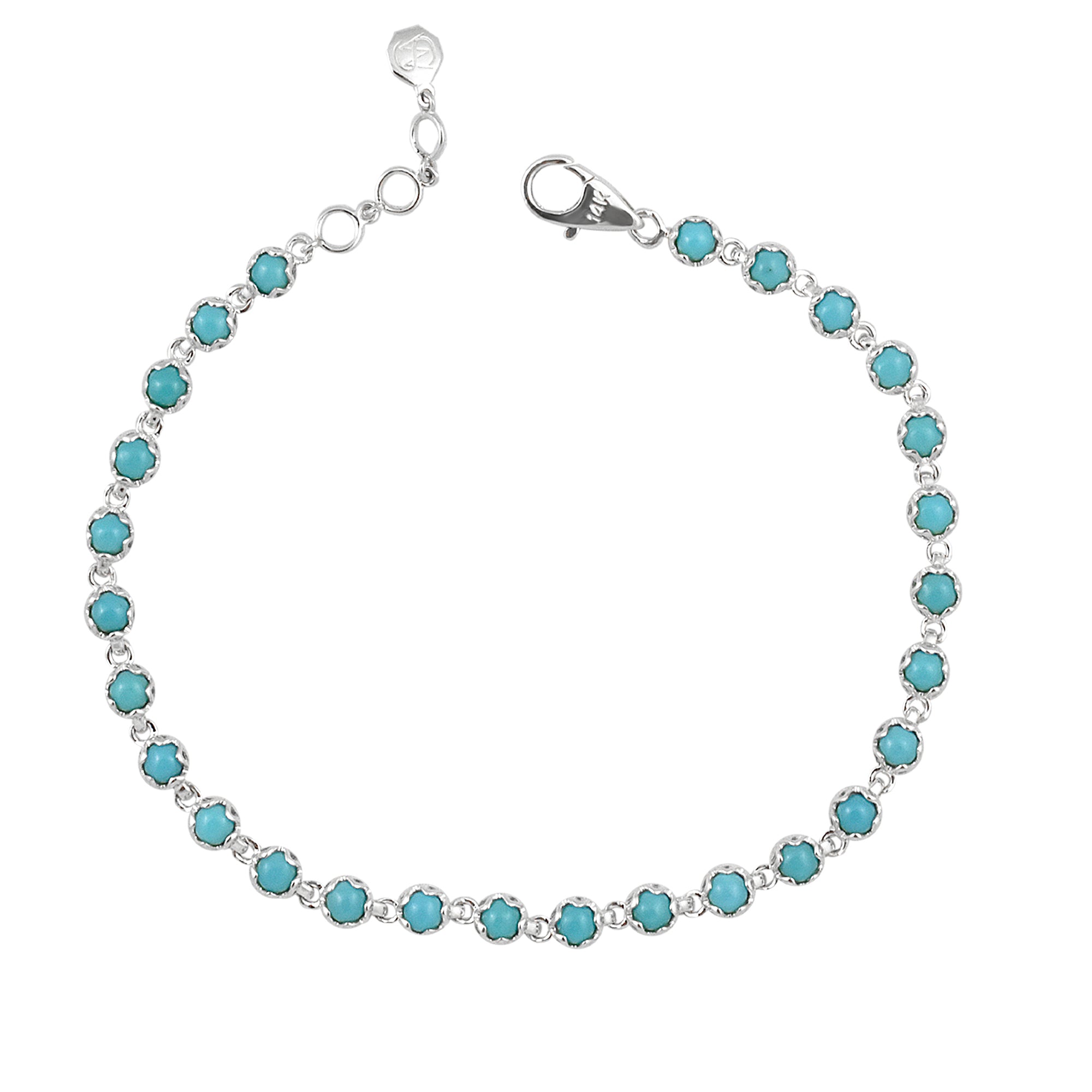 Pulsera de piedras preciosas de 14 quilates con engaste de bisel